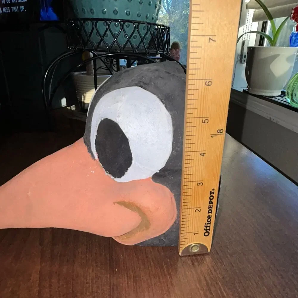 Vintage paper mache penguin mask Halloween costume masquerade